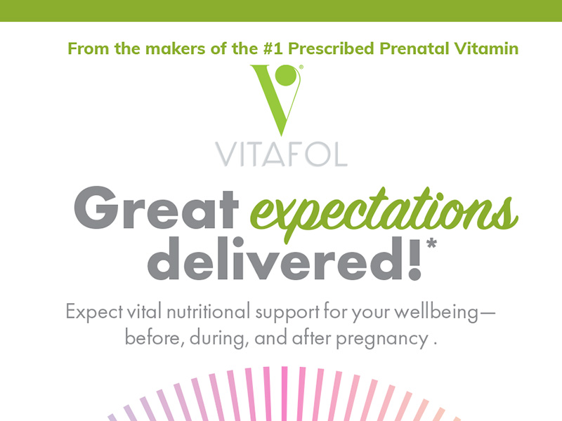 Top portion of Vitafol Brochure with the headline Great Expectations Delivered.